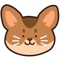 Outlined adorable Abyssinian cat head Royalty Free Stock Photo