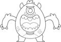 Outlined Angry Monster Cartoon Character