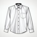 Outlined Art Mens Business Shirt On Grey Background