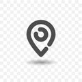 Outlined black map pin pointer icon. Royalty Free Stock Photo