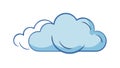 Outlined Blue Cloud, Weather Forecast Graphic, vector design Generative AI Royalty Free Stock Photo