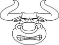 Outlined Bull Face Cartoon Character Symbol 2021 Year Of The Ox