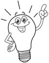 Outlined cartoon light bulb Royalty Free Stock Photo