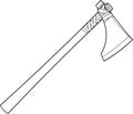 Outlined Cartoon Medieval Axe Weapon Royalty Free Stock Photo