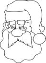 Outlined Classic Santa Claus Face Portrait Cartoon Character Crying Royalty Free Stock Photo