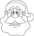 Outlined Classic Santa Claus Face Portrait Cartoon Character Is Surprised Royalty Free Stock Photo