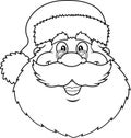 Outlined Classic Santa Claus Face Portrait Cartoon Character Royalty Free Stock Photo