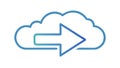 Outlined Cloud with Right Arrow: Cloud Storage Forward, vector design Generative AI Royalty Free Stock Photo