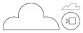 Cloud storage and video sharing concept with outlined icons of cloud and video camera symbol Royalty Free Stock Photo