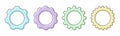 Outlined cogwheel collection. Gear wheel vector icon set for app and web design. Gear mechanism, progress, construction and busine