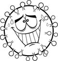 Outlined Confusion Coronavirus COVID-19 Cartoon Emoji Character