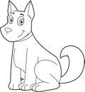 Outlined Cute Dog Cartoon Character