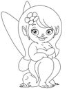 Outlined cute fairy