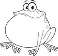 Outlined Cute Frog Cartoon Character Royalty Free Stock Photo