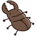 Outlined cute and simple stag beetle