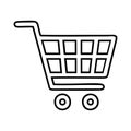 OUTLINED DRAWING ELECTRONIC SHOPPING, SHOPPING CART PICTOGRAM