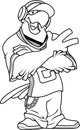 Outlined Eagle Rapper Cartoon Character Singing