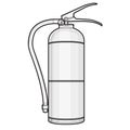 Outlined extinguisher with hose. Safety fire-fighting equipment.