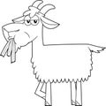 Outlined Funny Goat Cartoon Character Eating A Grass Royalty Free Stock Photo