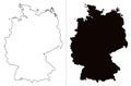 Outlined Germany map country silhouette vector drawing template