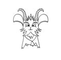 Outlined Goat Cartoon Character Royalty Free Stock Photo