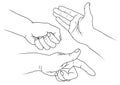 Outlined hands