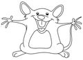 Outlined happy mouse