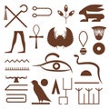 Outlined Hieroglyphs and Symbols from Ancient Egypt Royalty Free Stock Photo