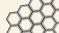Outlined Honeycomb Pattern Organic Geometric Structure, vector design Generative AI Royalty Free Stock Photo