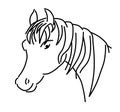 Outlined horse head vector, illustration