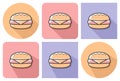 Outlined icon of cheeseburger Royalty Free Stock Photo