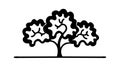 Outline deciduous tree nature icon , vector design Generative AI Royalty Free Stock Photo