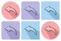 Outlined icon of left curved arrow Royalty Free Stock Photo