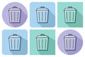 Outlined icon of refuse bin