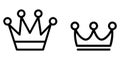 Outlined Icon Set: Royal King or Queen Crowns