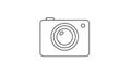 Outlined illustration of a digital camera on a white background Royalty Free Stock Photo