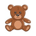 Outlined illustration of a funny cartoon Teddy Bear toy