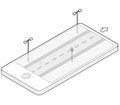 Outlined isometric road in mobile phone. Roadway transportation in communication technologies, paraphrase.