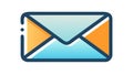 Outlined Mail Envelope with Blue and Orange Fill, vector design Generative AI Royalty Free Stock Photo