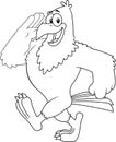 Outlined Patriotic Eagle Cartoon Character Marches