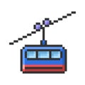 Outlined pixel icon of cable railway