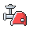 Outlined pixel icon of electric meat chopper