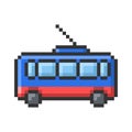Outlined pixel icon of trolleybus Royalty Free Stock Photo