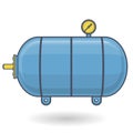 Outlined pressure vessel for water, gas, air. Pressure tank for storage of material