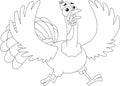 Outlined Scared Turkey Cartoon Characters Running Royalty Free Stock Photo