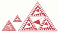 Outlined Sierpinski triangle, abstract fractal design art vector design Generative AI