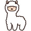 Outlined simple and cute white alpaca