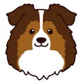 Outlined simple Shetland Sheepdog front head