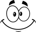 Outlined Smiling Cartoon Funny Face With Happy Expression