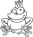 Outlined Smiling Frog prince Royalty Free Stock Photo